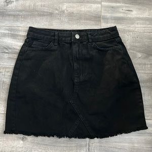 Black Denim Skirt